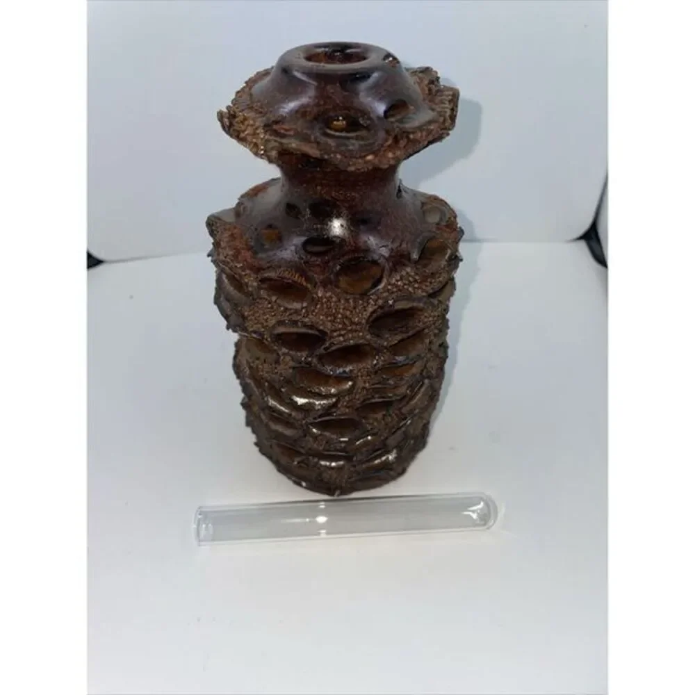 Handcrafted Banksia Nut Seed Pod Vase For Essential Oil W‎ Glass Tube 7